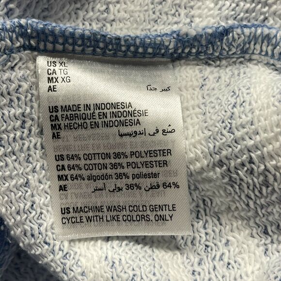 Style & Co X-Large Hooded Sweatshirt 3/4 Sleeve Lace-Up Neck Hi-Low Striped - Picture 8 of 9